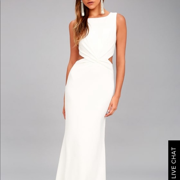 Lulus Dresses & Skirts - TRISTA WHITE CUTOUT MAXI DRESS